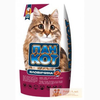 Сухой корм для кошек ТМ Пан Кот «Говядина», 10 кг
