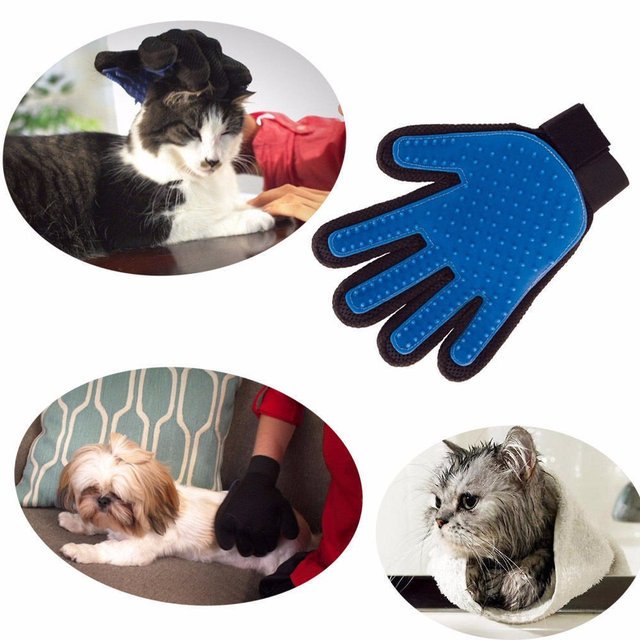 Фото 5. Щетка перчатка для вычесывания шерсти домашних животных True Touch