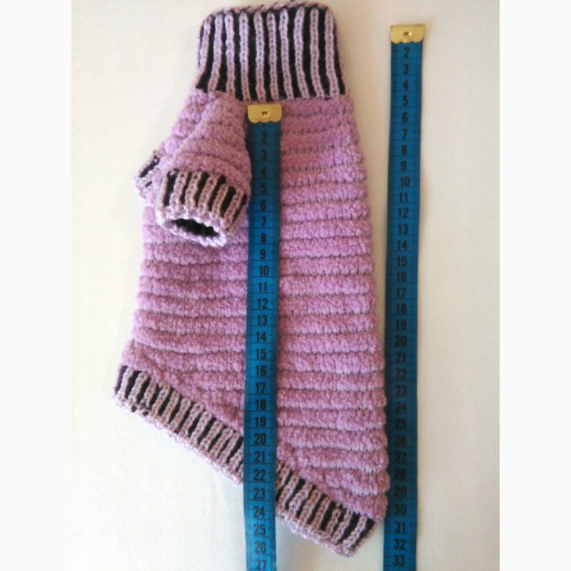 Фото 6. Сиреневый плюшевый свитерок Для кошек и собачек Ручное вязание